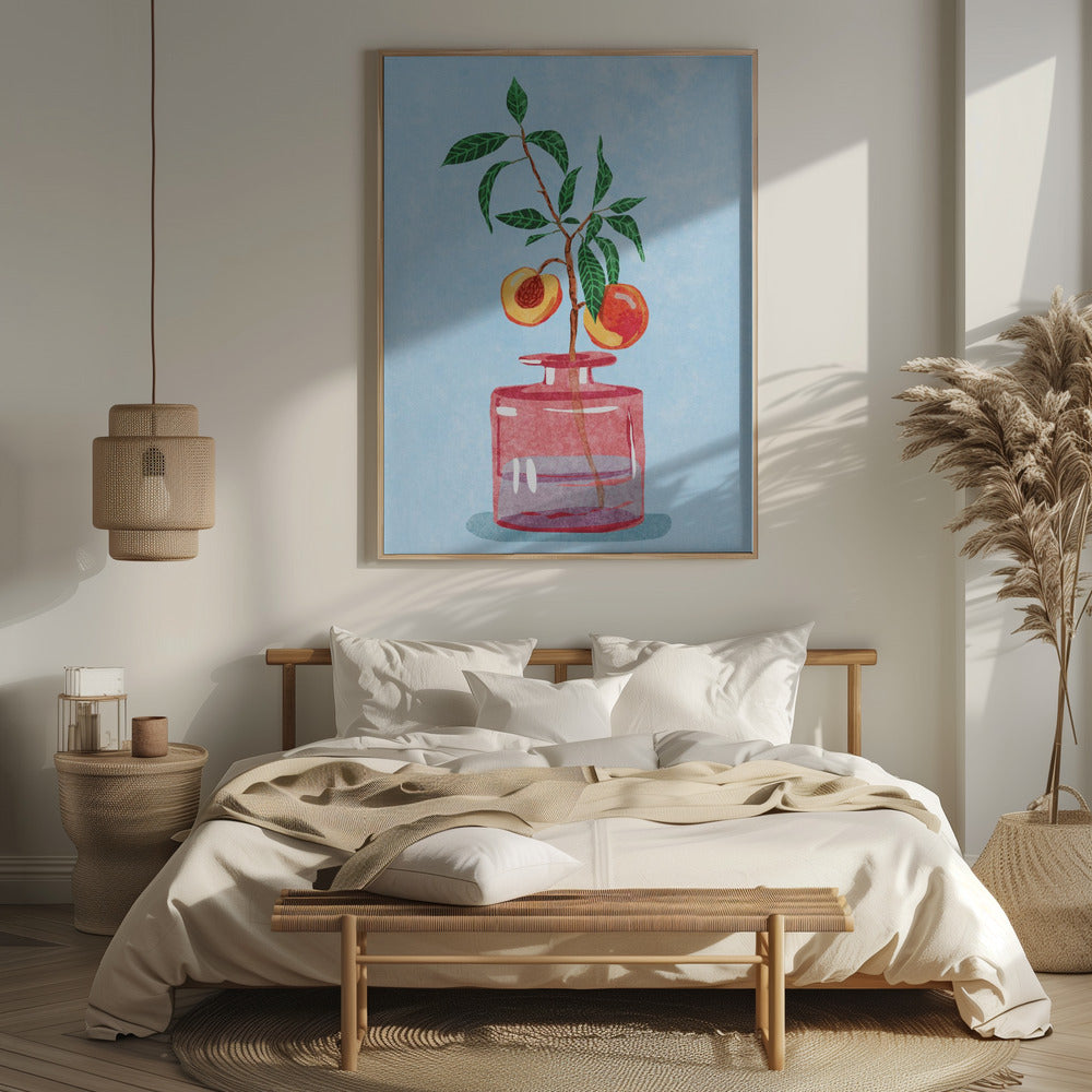 Peach Tree in Vase Poster