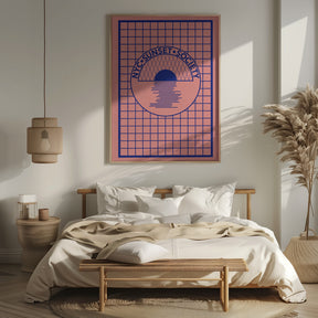 Nyc Sunset Society Blue Poster