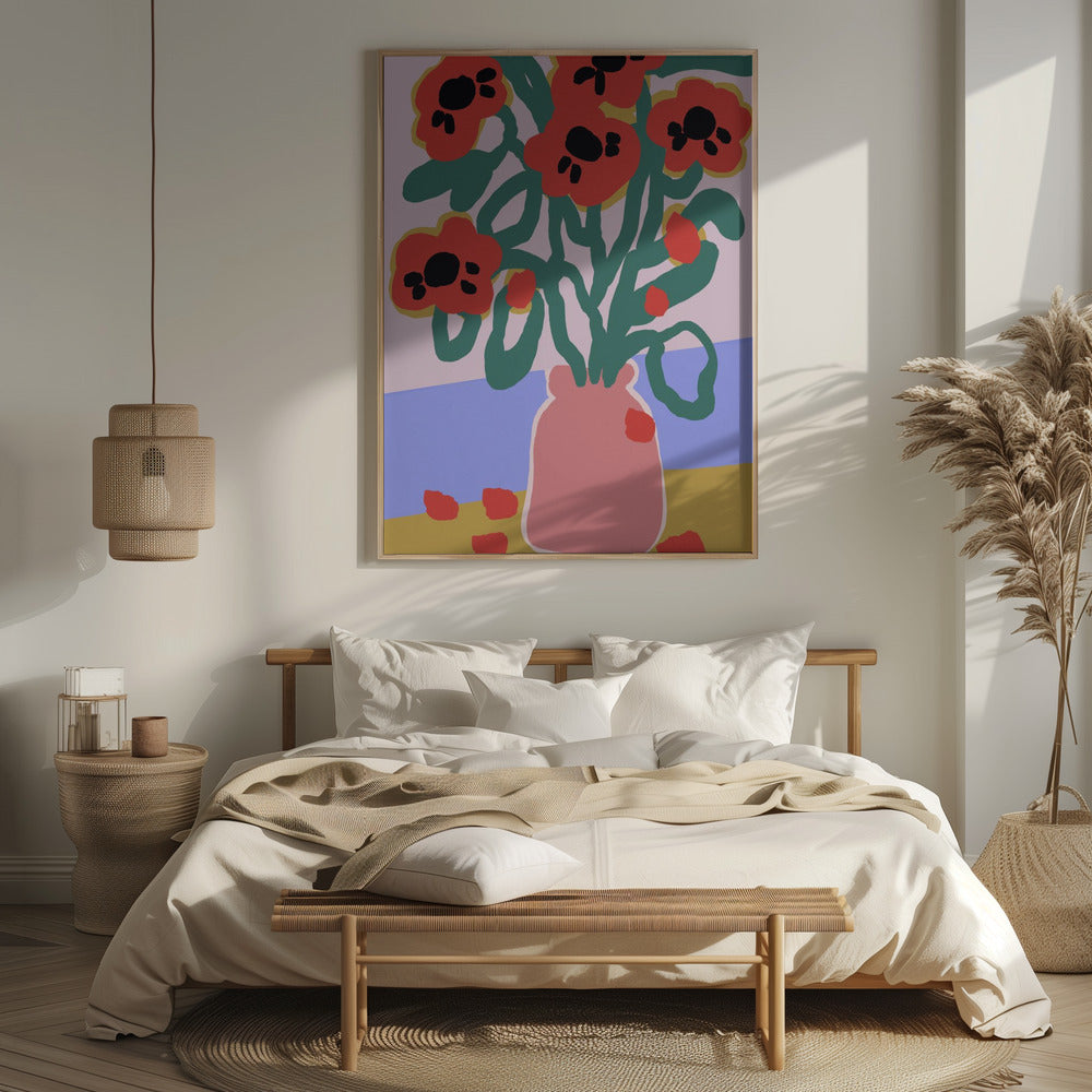 Poppy In Pink Vase Poster