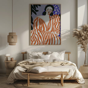 Woman In Striped Suit Poster