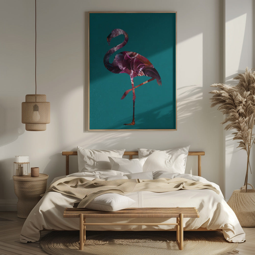 Flamingo Pink and Green Poster