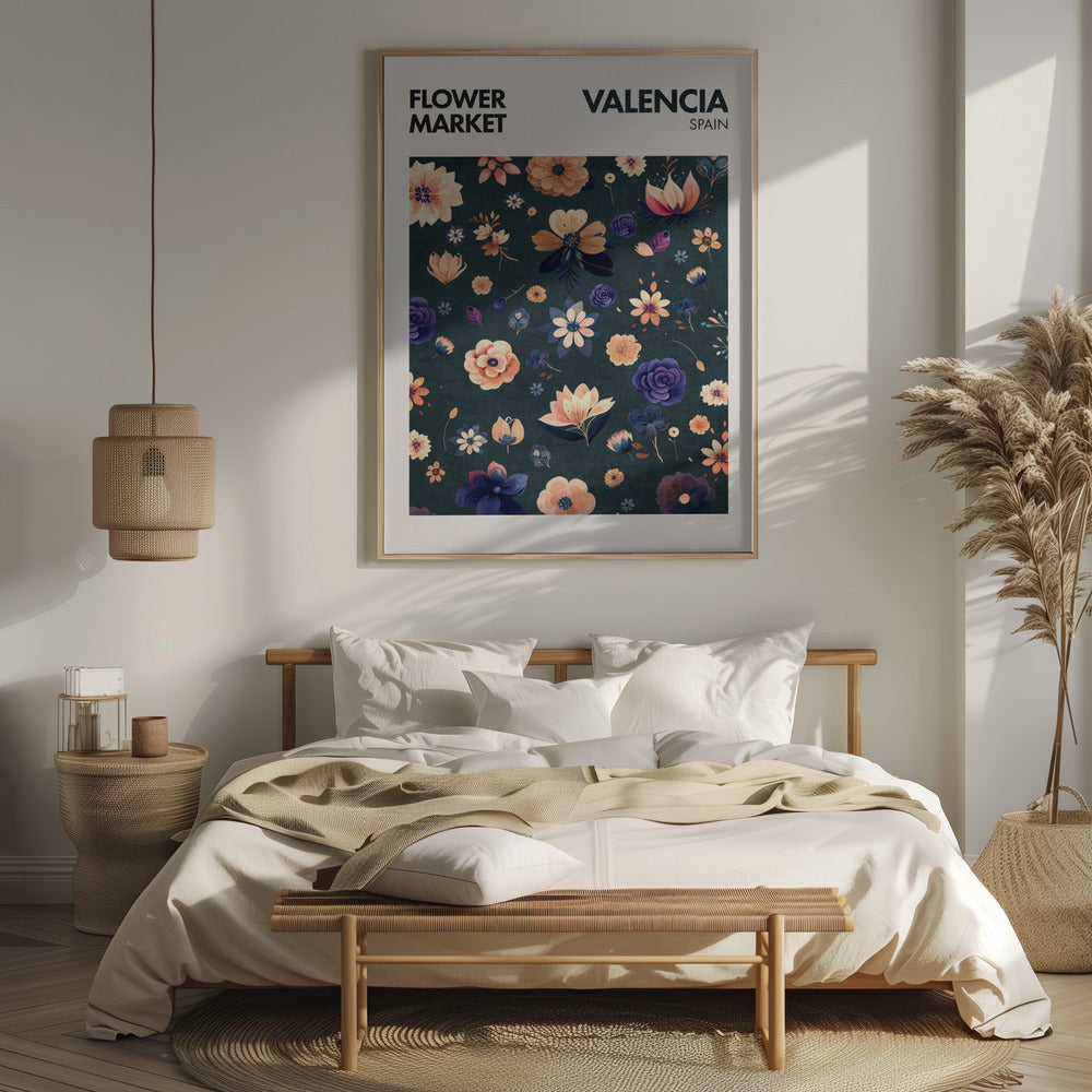 Flower Market- Valencia Poster