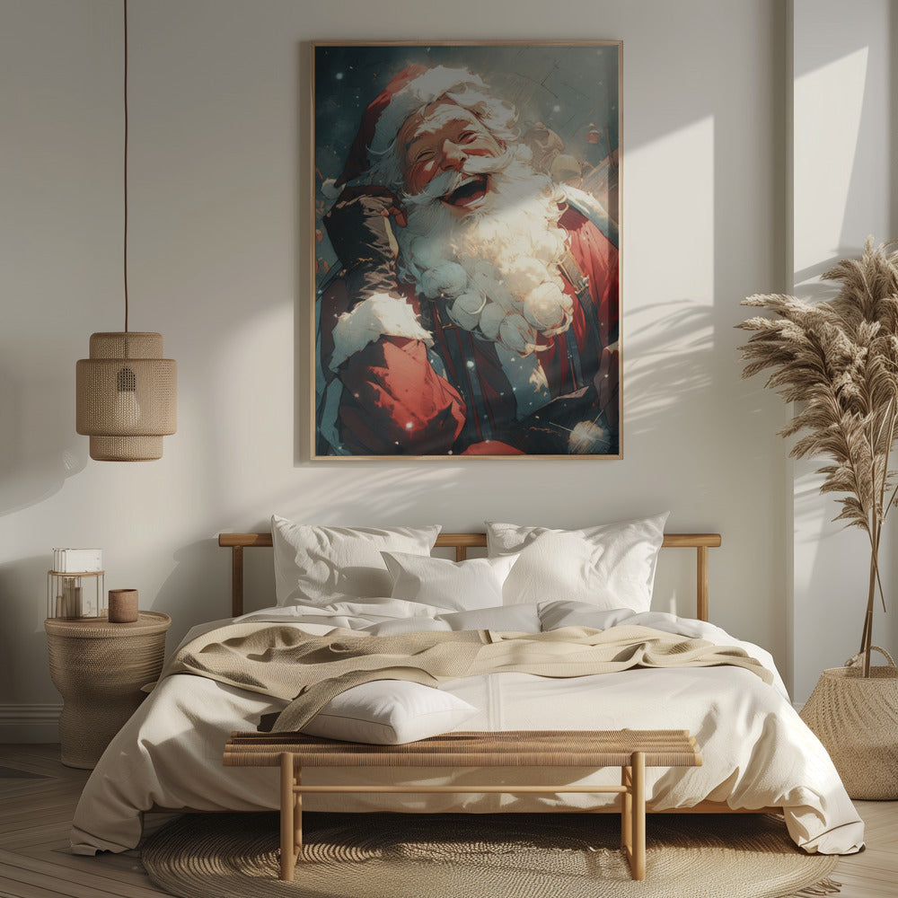 Laughing Santa Poster