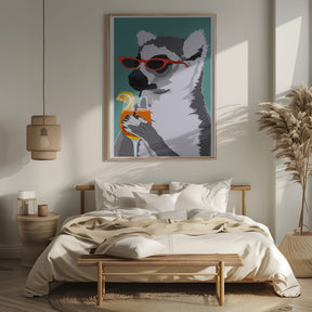 Jugdy Lemur with Drink Poster