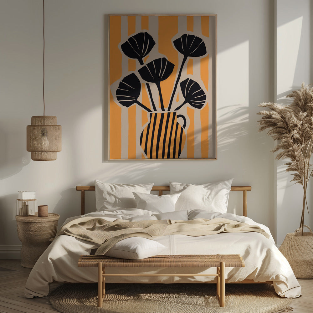 Striped Still Life Yellow Poster