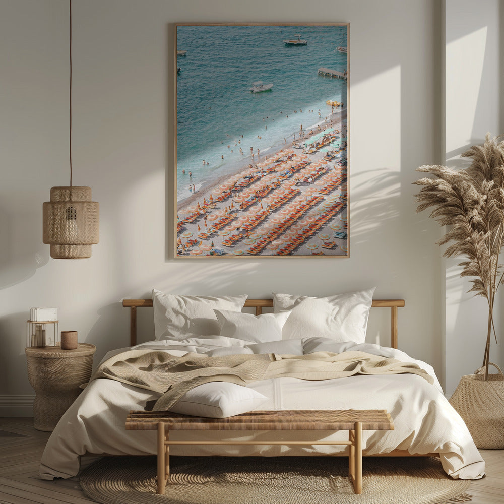 Positano Beach Scene Poster