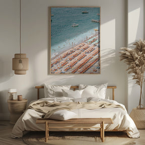 Positano Beach Scene Poster