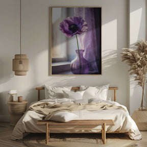 Purple Poppy In Vase Poster