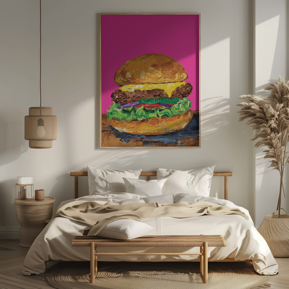 Burger Pink Poster