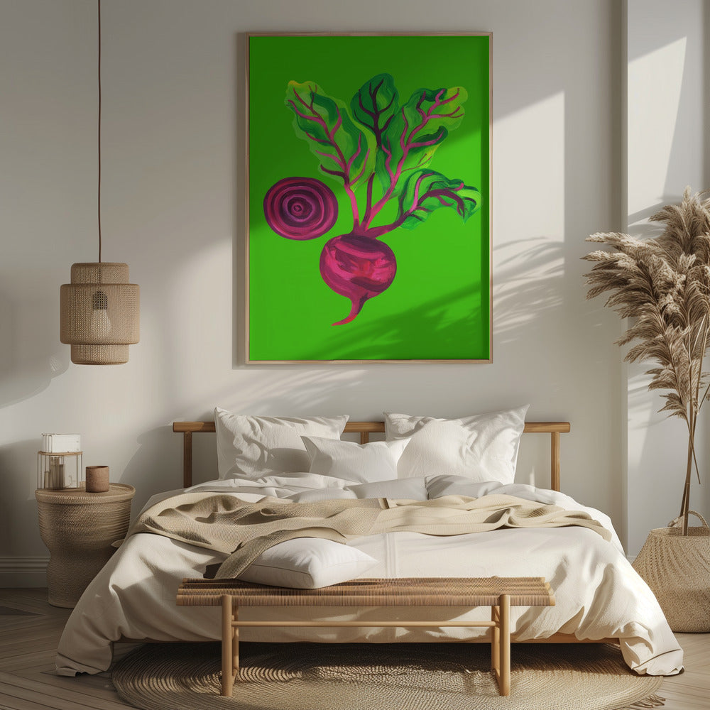 Beetroot Swirl Green Poster