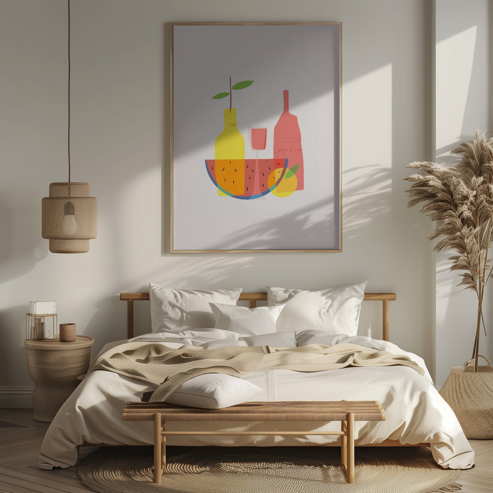 Still Life With Wine and Bottles Poster