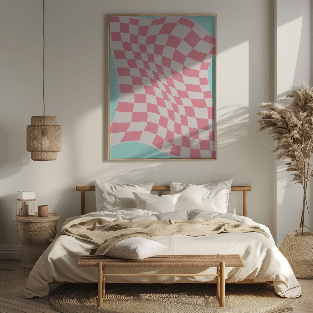 Pink Checker Cloth Poster