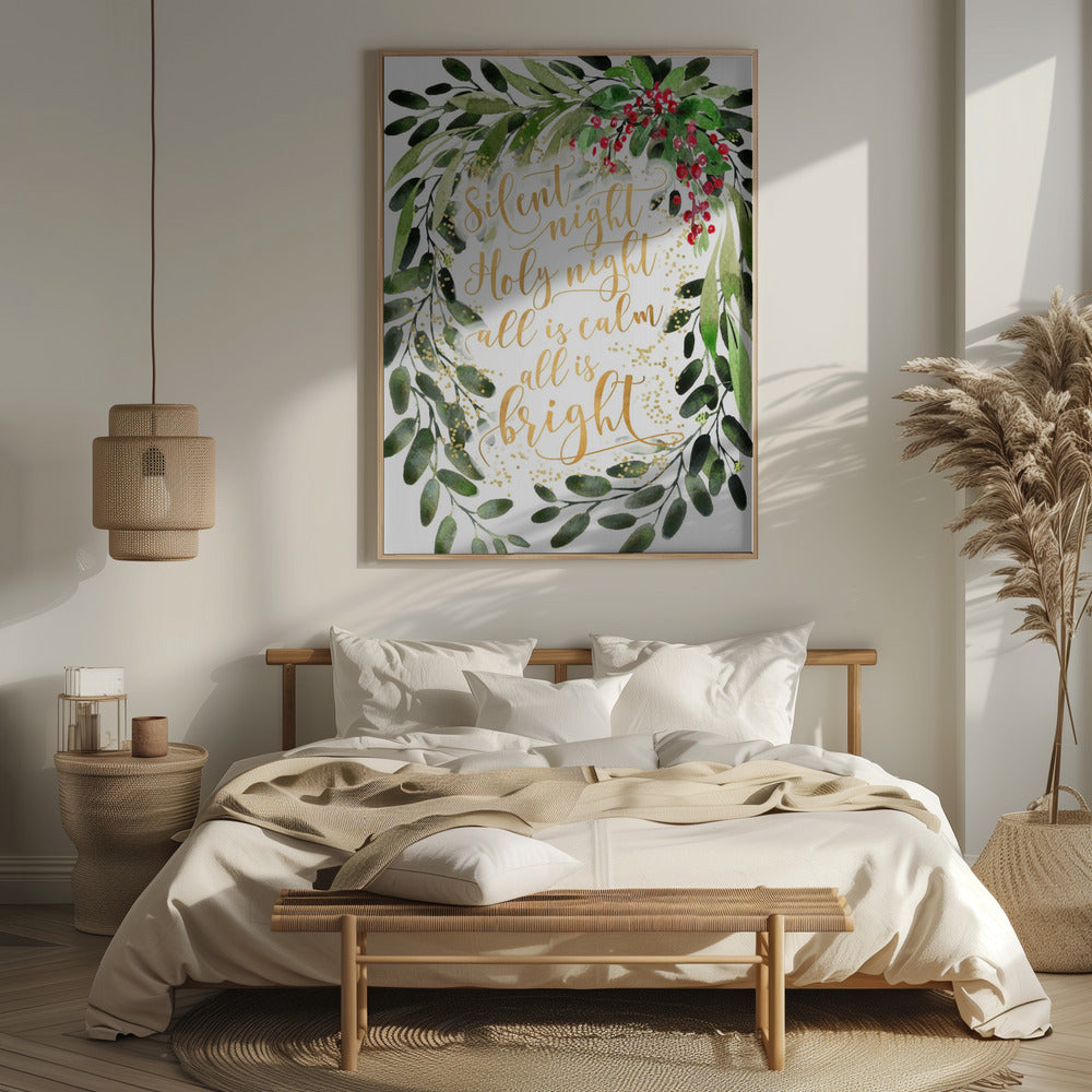 Silent night watercolor bouquet Poster