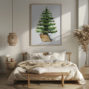 Cozy watercolor Christmas tree (2) Poster