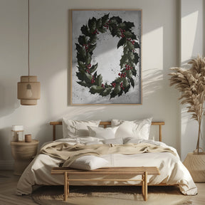 Splatters holly wreath Poster