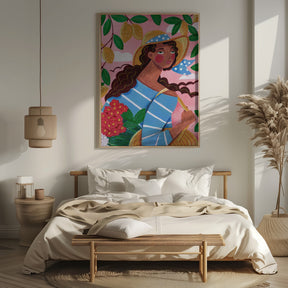 Portrait woman in Amalfi coast Italy Poster