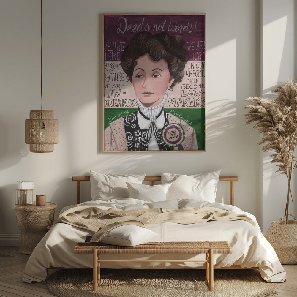 Portrait of a woman, Emmeline Pankhurst Poster