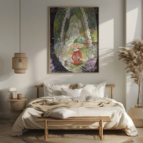 Princess in the forest with flowers Poster