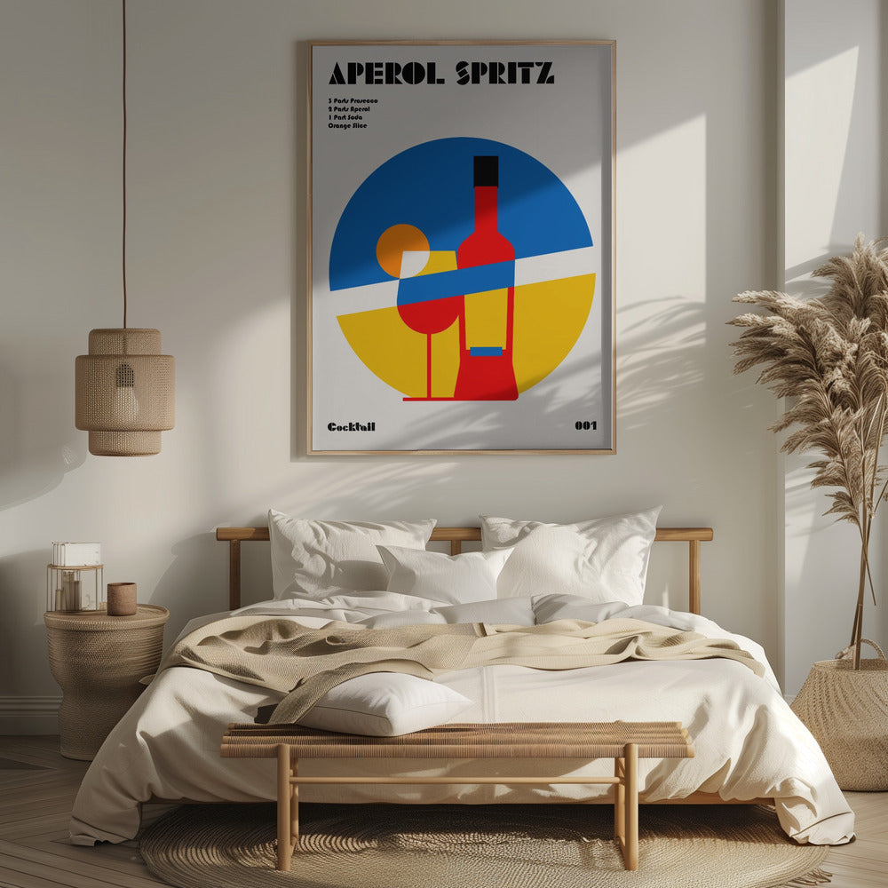 Aperol Spritz Cocktail Bauhaus Art Print Poster