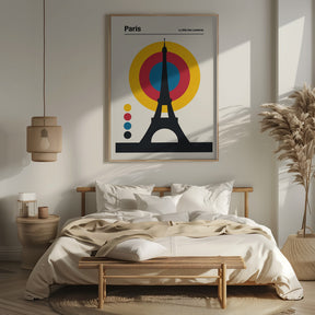 Paris Eiffel Tower Retro travel Print Poster