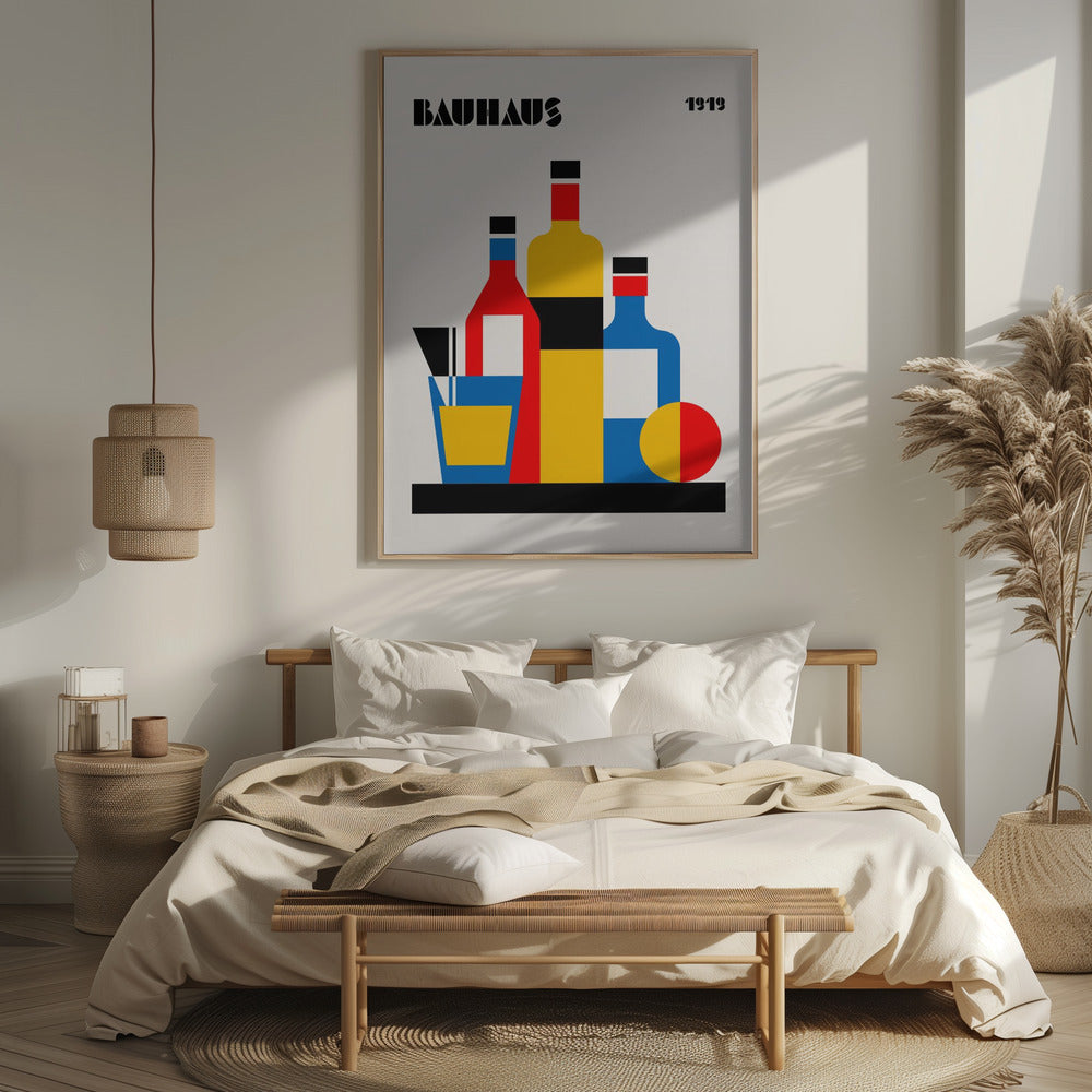 Bauhaus Wine Print Poster