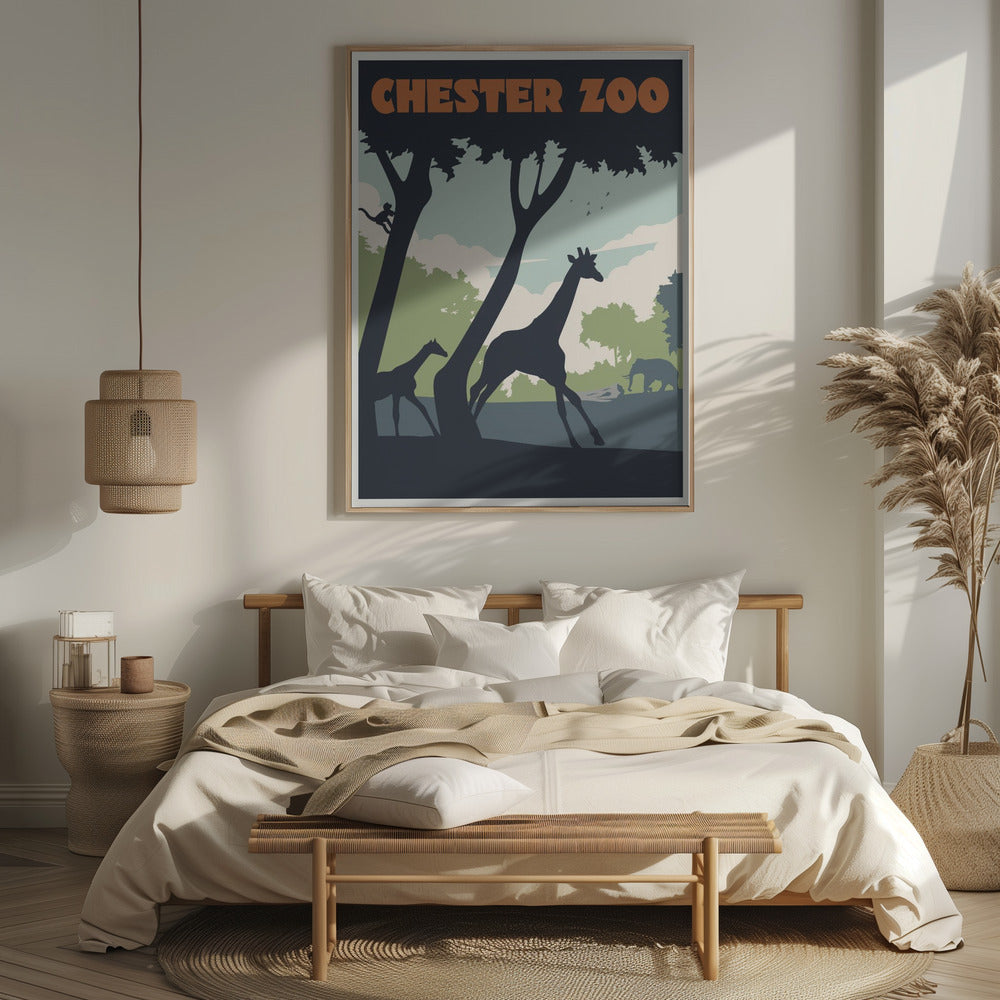 Chester Zoo Travel Print Poster