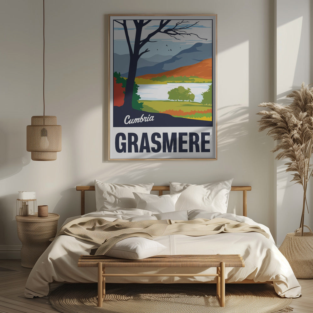 Grasmere Lake District Travel Print Poster