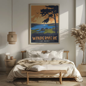 Windermere Lake District Travel Print Poster