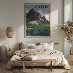 Zion National Park Travel Print Poster