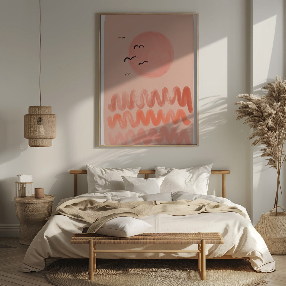 Peachy Sunset Poster