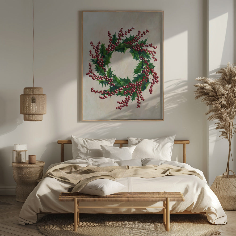 Holly wreath Poster