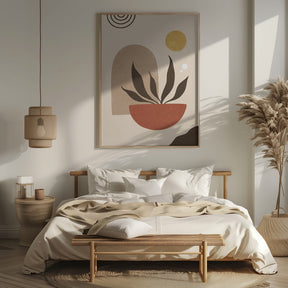 Abstract Boho Plants Under The Sun Poster