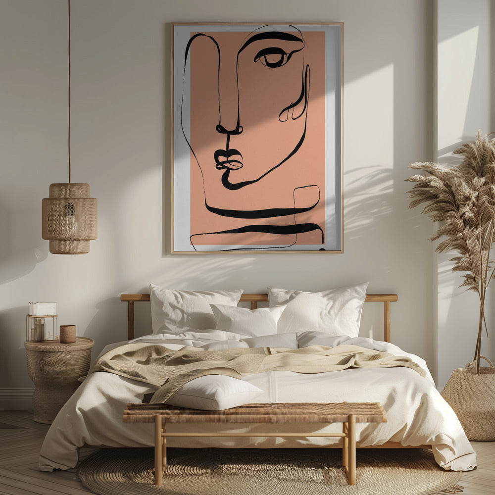 Le Visage (Peach) Poster