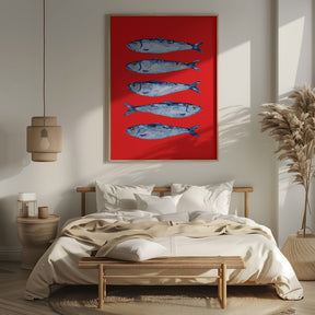 Sardines Berry Red Poster