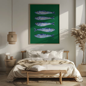 Sardines Forest Green Poster