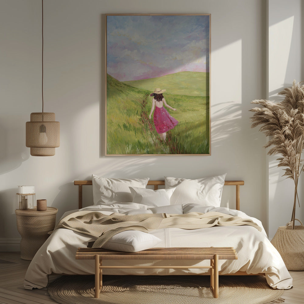 Girl in a meadow Poster