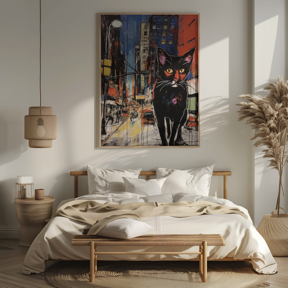 Down Town Cat Poster