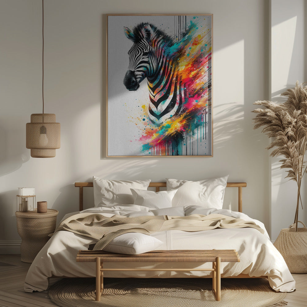 Colorful Zebra Poster