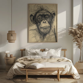 Monkey drawing Poster