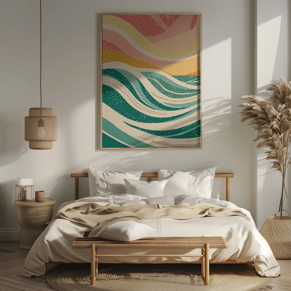 Abstract Sea Waves Poster