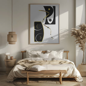 Black &amp; White Abstract No. 2 | gold Poster