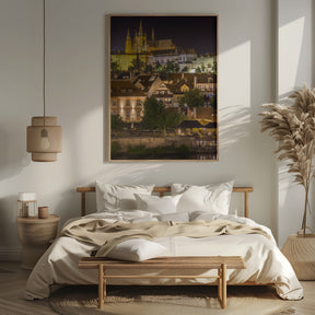 Prague Castle and St. Vitus Cathedral by night Poster