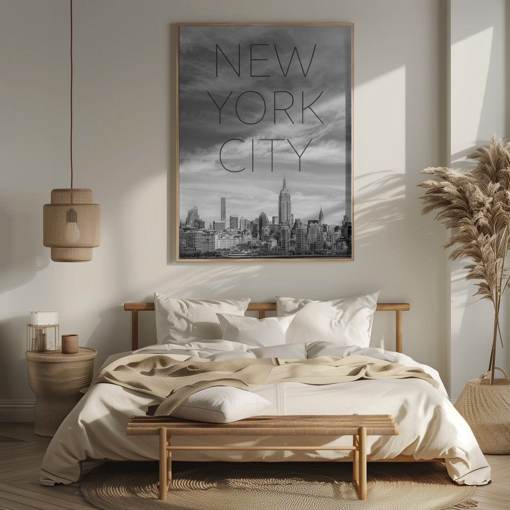 NYC Midtown Manhattan | Text &amp; Skyline Poster