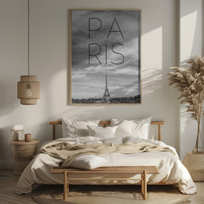 PARIS Eiffel Tower | Text &amp; Skyline Poster