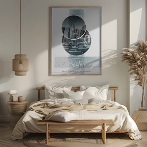 Poster Art BOSTON Waterfront | turquoise marble Poster