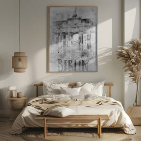 Monochrome Art BERLIN Brandenburg Gate | Watercolor Poster