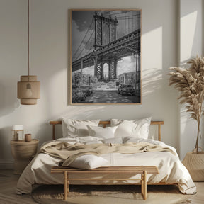 NEW YORK CITY Manhattan Bridge - upright slim panorama Poster