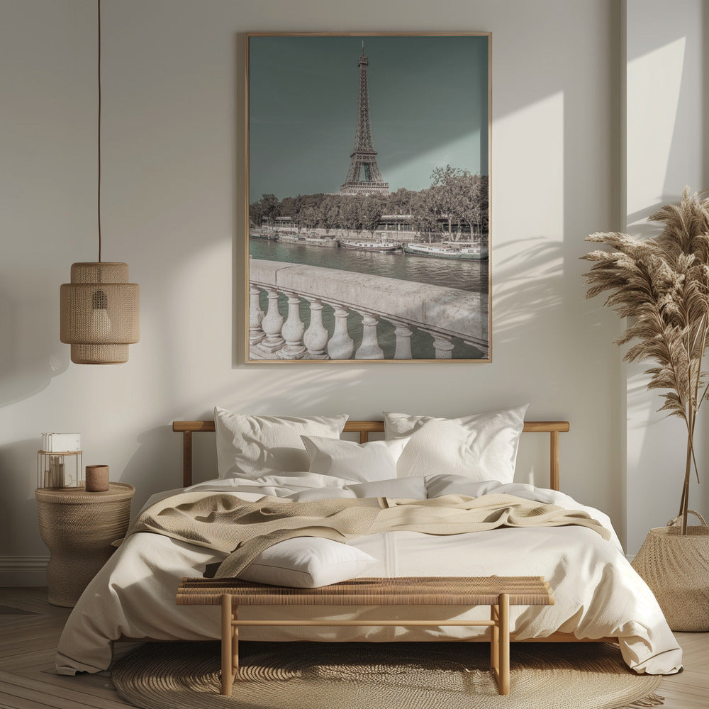 PARIS Eiffel Tower &amp; River Seine | urban vintage style Poster