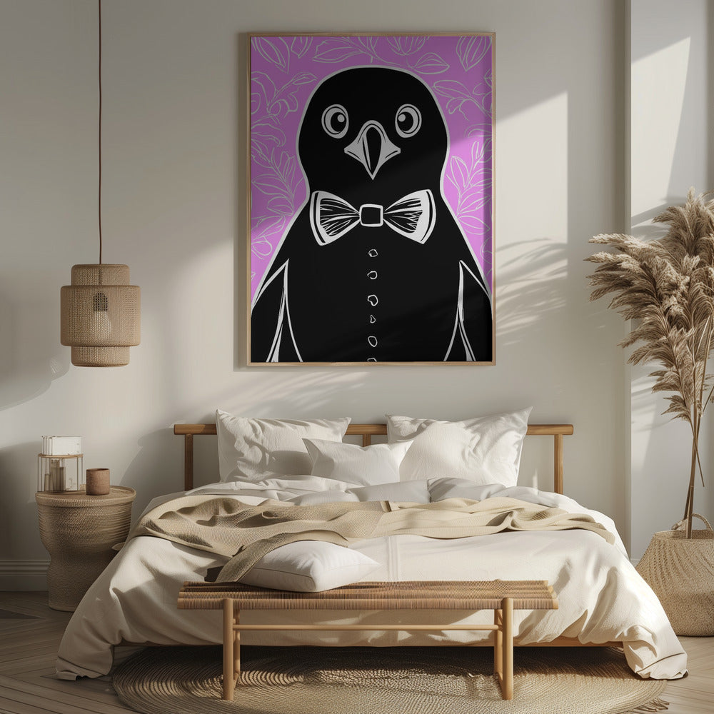 Penguin with bow tie Poster