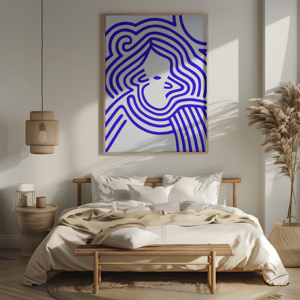 Berit in cobalt blue Poster